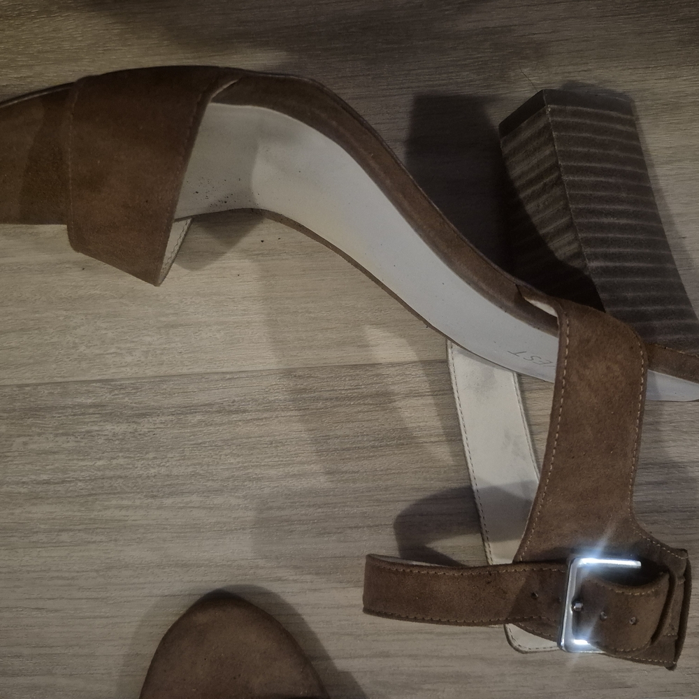 Nine West Tan Suede Heeled Sandals - Picture 2 of 3